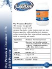 Luster Professional Oxy Presoak & Destainer  7-76 Powder Concentrate - 8 lbs - Product Info Sheet