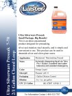 Luster Professional  Ultra Silverware Presoak   7-70 Liquid Concentrate - 1 gal - Product Info Sheet