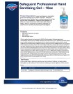 Safeguard Professional Hand Sanitizer 18 oz Product Info Sheet